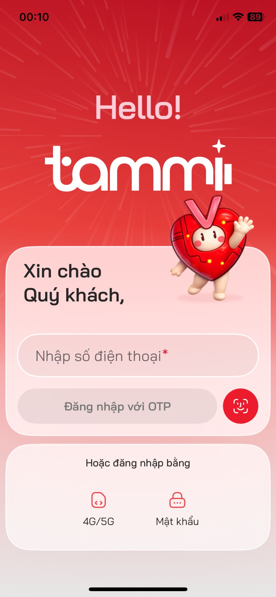 Đăng ký sim chính chủ Viettel bằng app Tammi